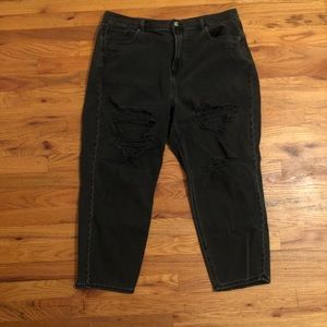 American Eagle Black Ripped Mom Jeans - size 20